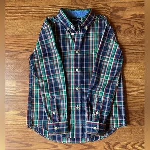 Boys Chaps Plaid Design Dress Shirt Size 7